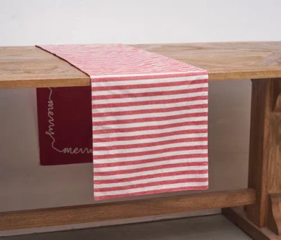 C & F Home C&f Home Merry Stripe Table Runner 14" X 72" In Red