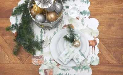 C & F Home C&f Home Christopher Forest Round Woven Reversible Rustic Lodge Placemats Set Of 6, 17" In Multi