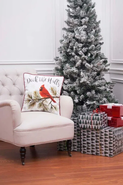 C & F Home C&f Home Deck The Halls Cardinal Christmas Printed Throw Pillow, 18" X 18" In Multi