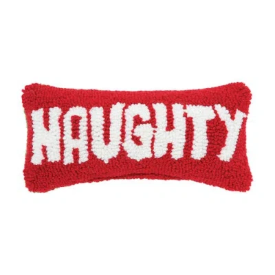 C & F Home C&f Home Christmas "naughty" & "nice" Hooked Small/petite Accent Pillow, 6" X 12" In Multi