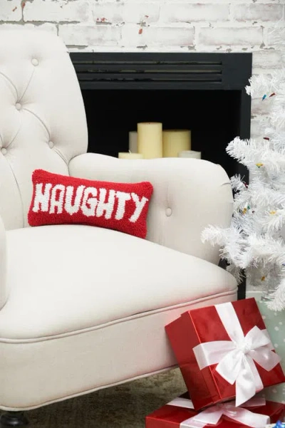 C & F Home C&f Home Christmas "naughty" & "nice" Hooked Small/petite Accent Pillow, 6" X 12" In Multi