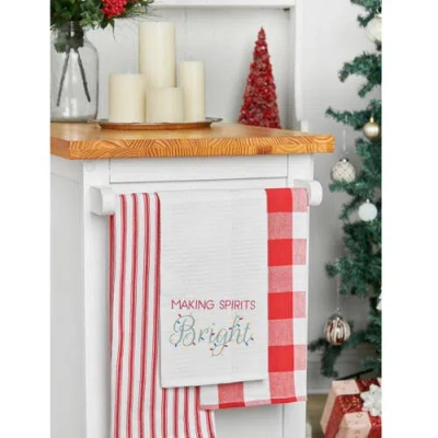 C & F Home C&f Home Making Spirits Bright Waffle Weave Kitchen Towel In White