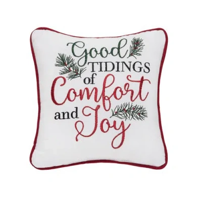C & F Home C&f Home Tidings Of Comfort & Joy Christmas Pillow, 10" X 10" In Multi