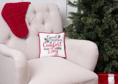 C & F Home C&f Home Tidings Of Comfort & Joy Christmas Pillow, 10" X 10" In Multi