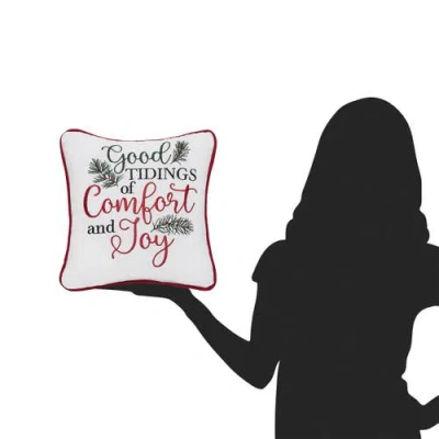 C & F Home C&f Home Tidings Of Comfort & Joy Christmas Pillow, 10" X 10" In Multi
