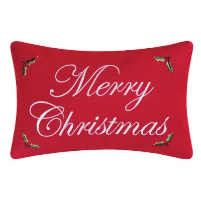 C & F Home C&f Home Merry Christmas Embroidered Small/petite Accent Pillow, 8" X 12" In Red