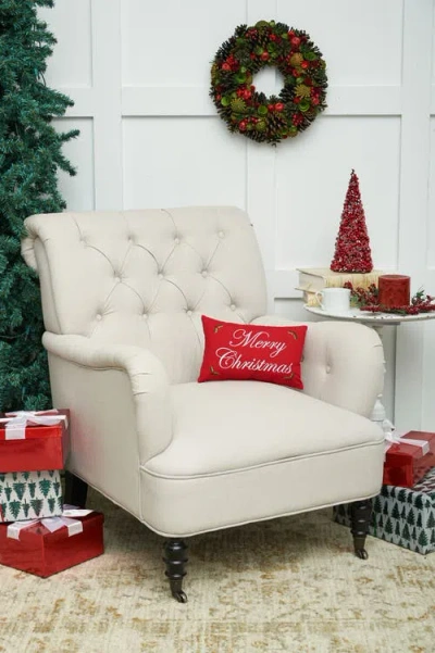 C & F Home C&f Home Merry Christmas Embroidered Small/petite Accent Pillow, 8" X 12" In Red