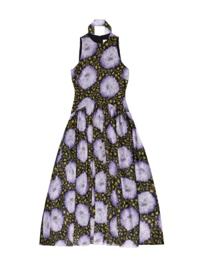 Ro&zo Print Chiffon Maxi Dress In Multi