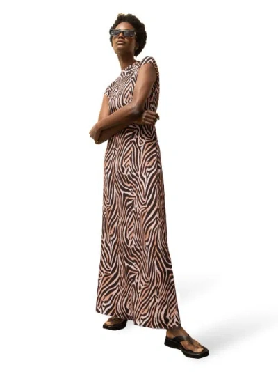 Ro&zo Zebra Print Jersey Maxi Dress In Neutral