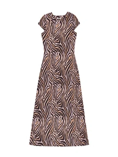 Ro&zo Zebra Print Jersey Maxi Dress In Neutral