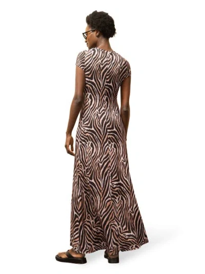 Ro&zo Zebra Print Jersey Maxi Dress In Neutral