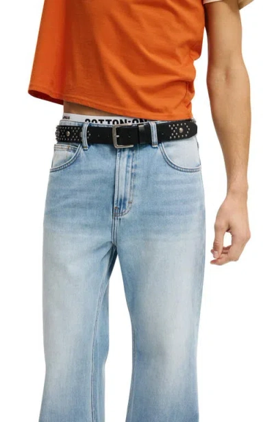 Cotton On Circle Stud Belt In Black
