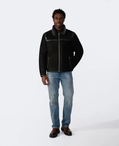 Furniq Uk Hugh Shearling Jacket In Black