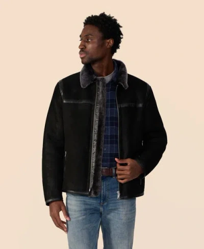 Furniq Uk Hugh Shearling Jacket In Black