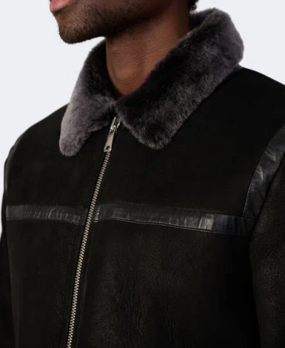 Furniq Uk Hugh Shearling Jacket In Black