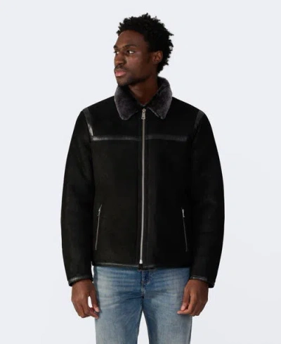 Furniq Uk Hugh Shearling Jacket In Black