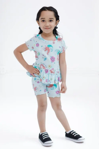 Disney Ribbed T-shirt & Shorts Set In Blue