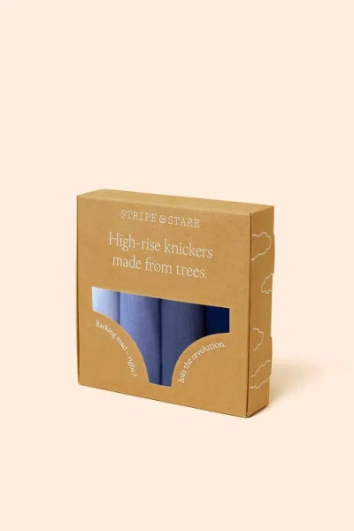 Stripe & Stare High Rise Knicker Four Pack In Multi