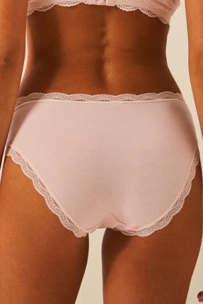 Stripe & Stare The Lace Triangle & Original Knicker Set In Pink