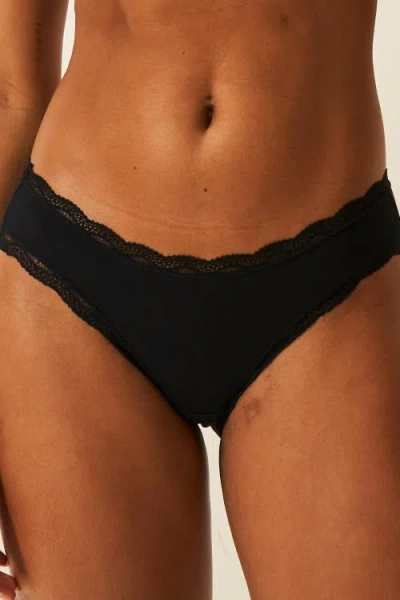 Stripe & Stare The Lace Triangle & Original Knicker Set In Black