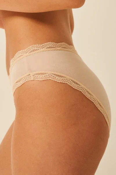 Stripe & Stare The Lace Triangle & Original Knicker Set In Neutral