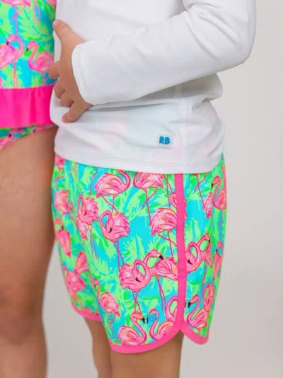 Ruggedbutts Boys Upf50+ Sun Protected Dolphin Hem Swim Trunks In Multi