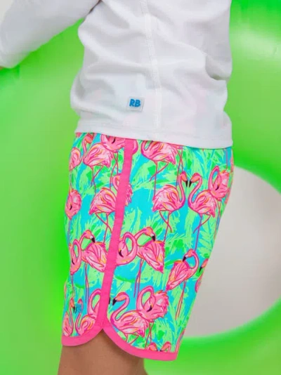 Ruggedbutts Boys Upf50+ Sun Protected Dolphin Hem Swim Trunks In Multi