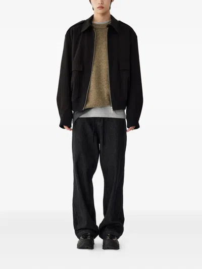 Studio Tomboy Zip-up Flap-pocket Jacket In Black