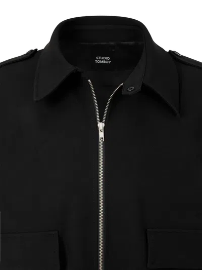 Studio Tomboy Zip-up Flap-pocket Jacket In Black