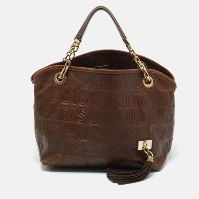 Pre-owned Louis Vuitton Brown Leather Paris Souple Whisper Pm Bag