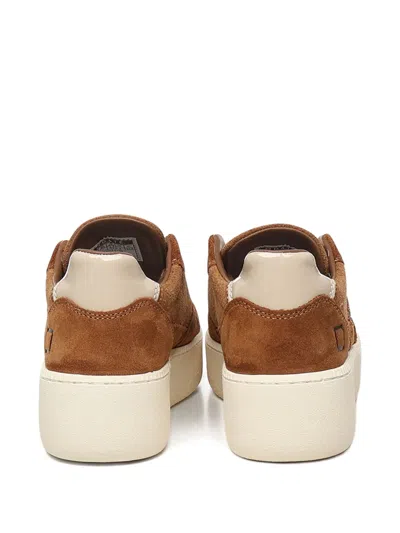 Date Platform Leather Sneakers In Animal Print