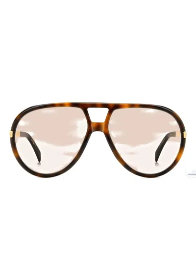 Eyewear By David Beckham Tortoiseshell-effect Pilot-frame Sunglasses In Brown