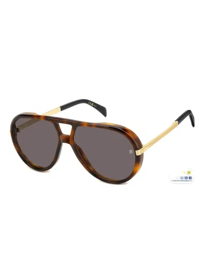 Eyewear By David Beckham Tortoiseshell-effect Pilot-frame Sunglasses In Brown