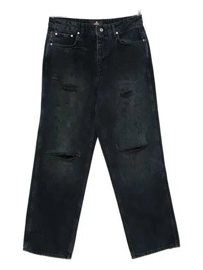 撕裂细节牛仔裤