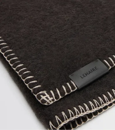 Lemaire Maxi Cocotte Fluffy Scarf In Black