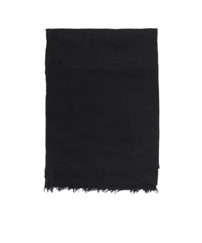 Rick Owens Frayed Scarf In Black