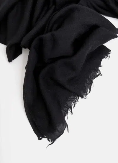 Rick Owens Frayed Scarf In Black