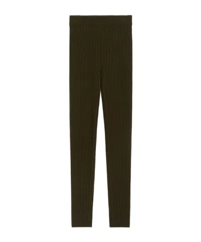 Max Mara Elastic Waist Leggings In Green