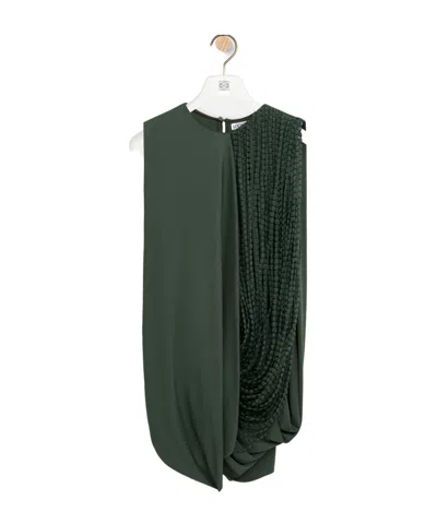 Loewe Draped Beaded Blouse In Green