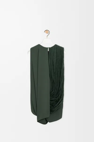 Loewe Draped Beaded Blouse In Green