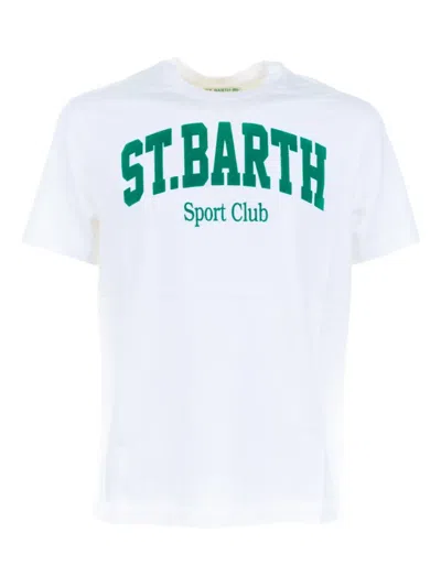 Mc2 Saint Barth Cotton T-shirt With Logo Print In White