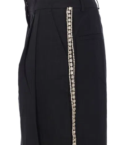 Essentiel Antwerp Crystal-embellished High-waisted Trousers In Black