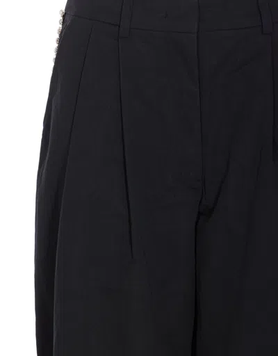Essentiel Antwerp Crystal-embellished High-waisted Trousers In Black