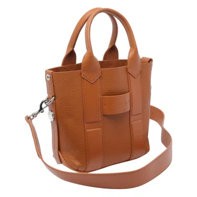 Hogan Small Leather Cross-body Handbag And Handles In Brown