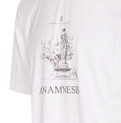 Brunello Cucinelli Cotton Anamnesis Print T-shirt In White