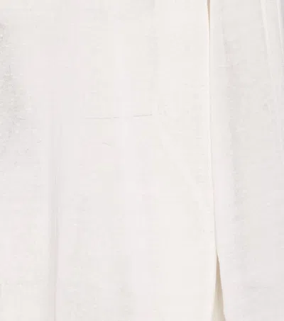 Alaïa Sheer Boat Neck Kaftan Dress With Splits In White