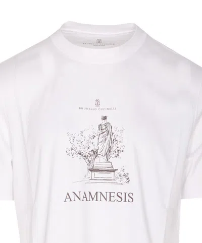 Brunello Cucinelli Cotton Anamnesis Print T-shirt In White