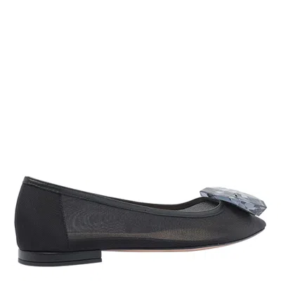 Gianvito Rossi Crystal-embellished Ballet Flats In Black