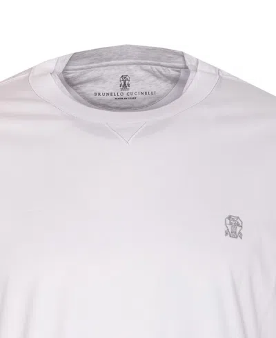 Brunello Cucinelli Men Logo And Faux Layering T-shirt In White