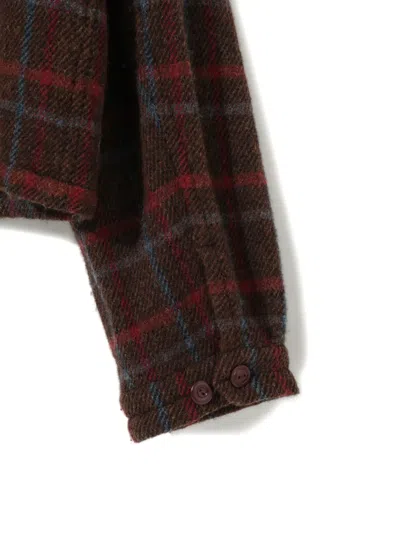 Undercover Checked Zip-up Jacket In Brown